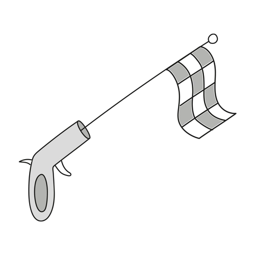 © Daniel Jennewein / RKW Kompetenzzentrum Illustration mit einer Pistole, aus deren Lauf eine Flagge ragt.